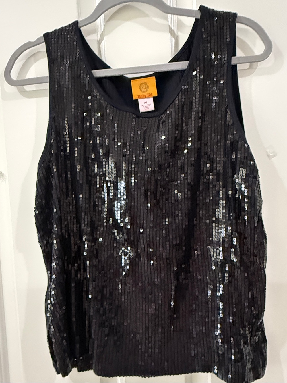 Ruby Rd. Black Sequin Tank Camisole
